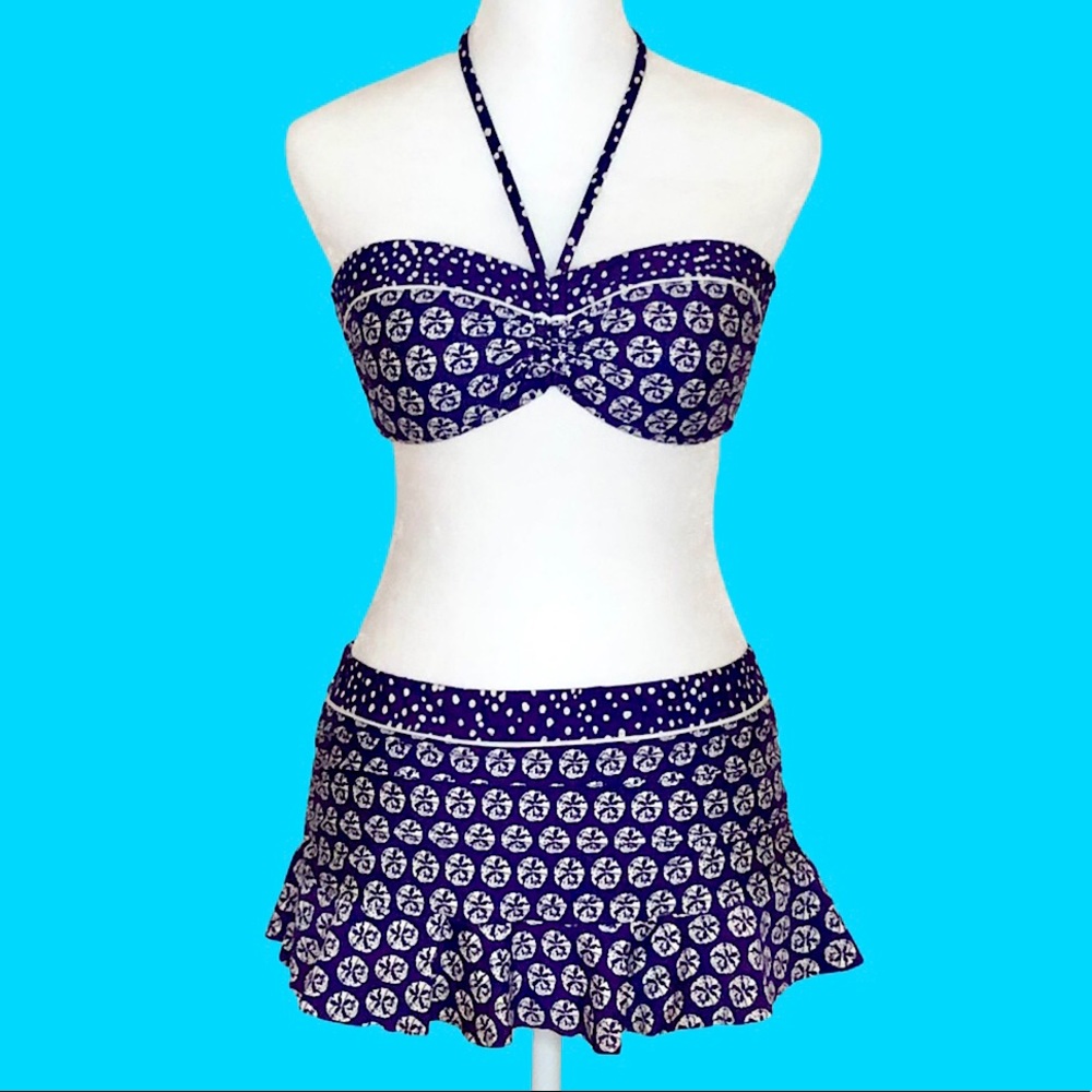 La Blanca Skirted Navy Sand Dollar Bikini